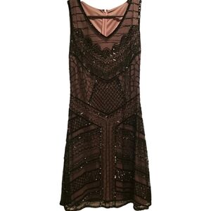 Vintage Black Beaded Cocktail Dress Size Small